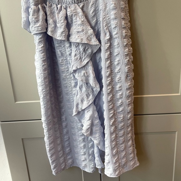 Franco Lilac Purple Spagetti Bodycon Party Textured Ruffle Knee Length Dress MD - Picture 7 of 8